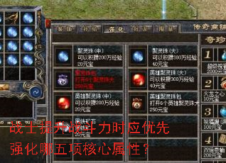 战士提升战斗力时应优先强化哪五项核心属性? 战士提升战斗力时应优先强化哪五项核心属性?