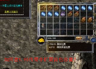 如何在1.95传奇中扩展背包容量? 如何在1.95传奇中扩展背包容量?
