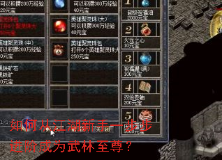 如何从江湖新手一步步进阶成为武林至尊? 如何从江湖新手一步步进阶成为武林至尊?