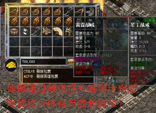 如何通过等级提升解锁传奇游戏的独特体验与成长路径? 如何通过等级提升解锁传奇游戏的独特体验与成长路径?