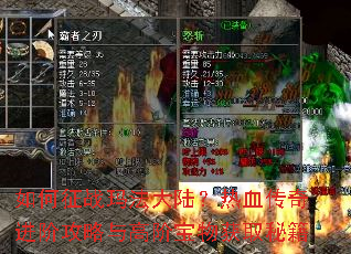 如何征战玛法大陆?热血传奇进阶攻略与高阶宝物获取秘籍 如何征战玛法大陆?热血传奇进阶攻略与高阶宝物获取秘籍