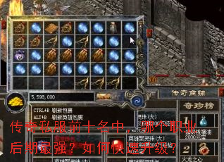 传奇私服前十名中,哪个职业后期最强?如何快速升级? 传奇私服前十名中,哪个职业后期最强?如何快速升级?
